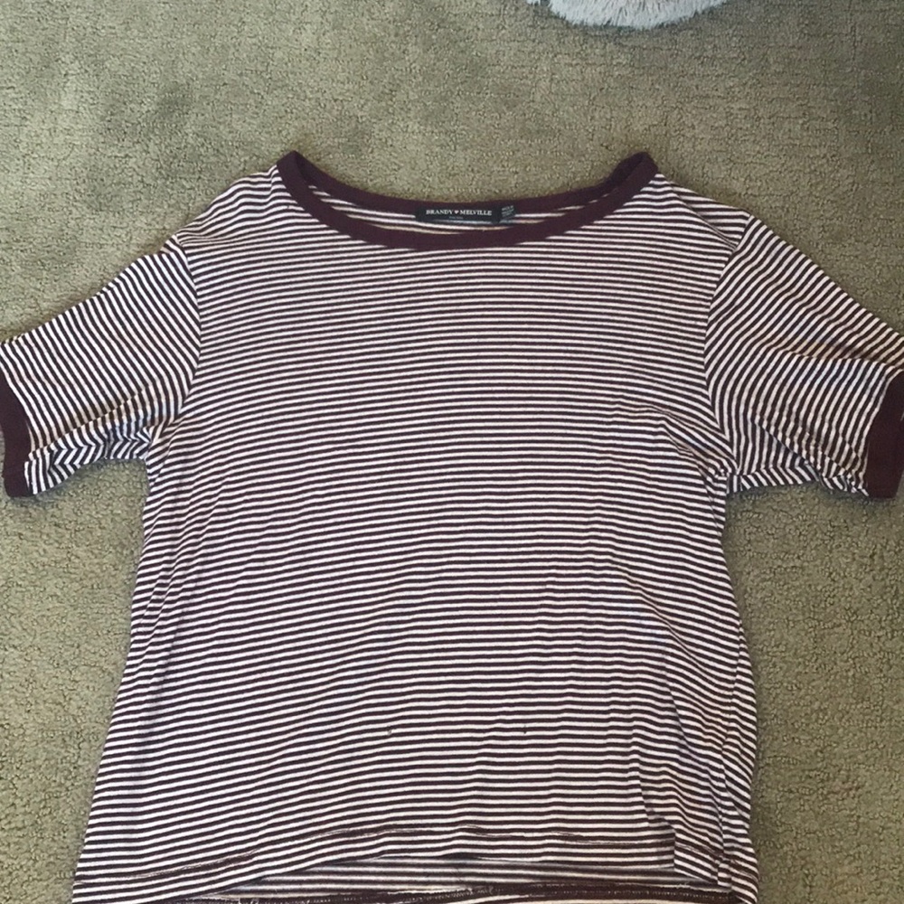 Maroon striped shirt